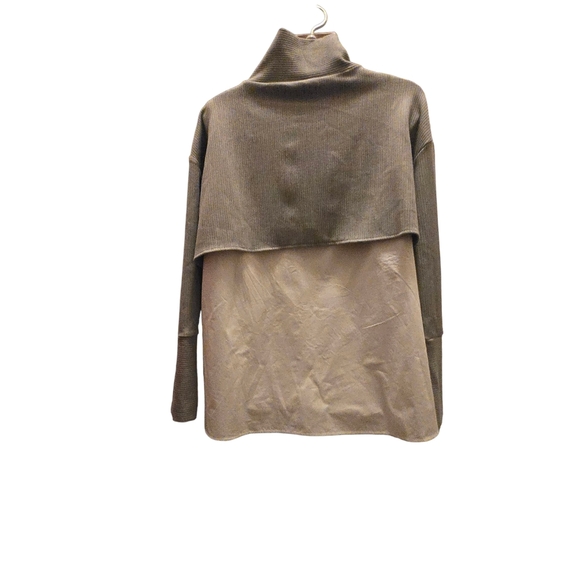 Zara Two-Tone Cowl Neck Sweater - Tan and Cream - Picture 2 of 6